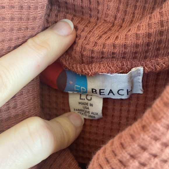 Free People Beach Waffle Knit Rust Turtleneck Mini Dress - Picture 5 of 9